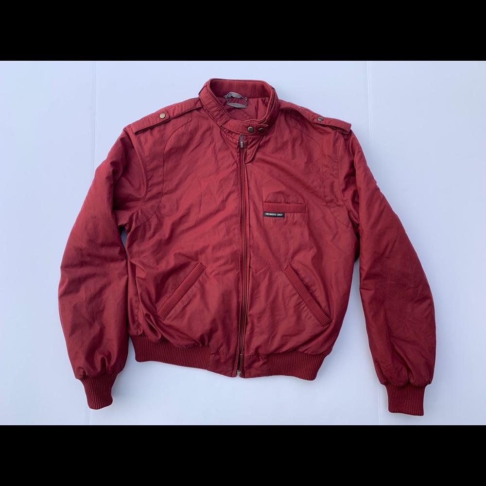 Members Only vintage Racer Maroon Zip Jacket 15/16